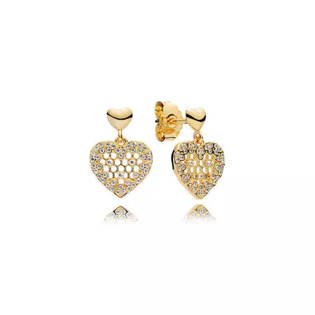 brinco pandoras shine favo de mel 267068cz