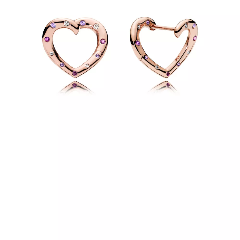 Brinco PANDORA Rose Corações Reluzentes - 287231NRPMX