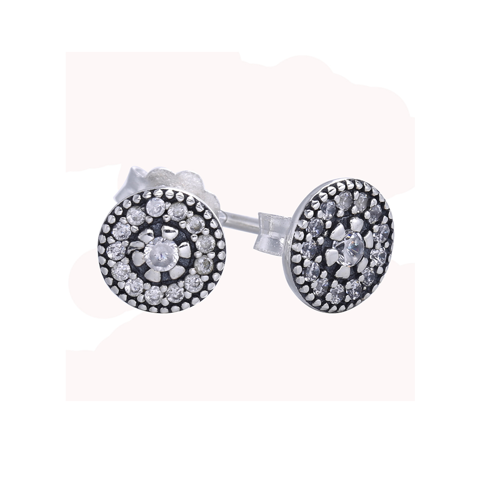 brincos pandora de prata elegância
