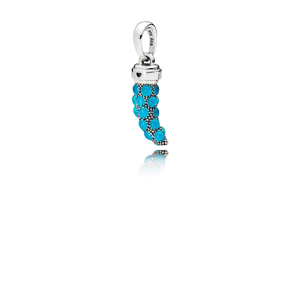 charm pendente pandora amuleto da sorte azul 397203en168