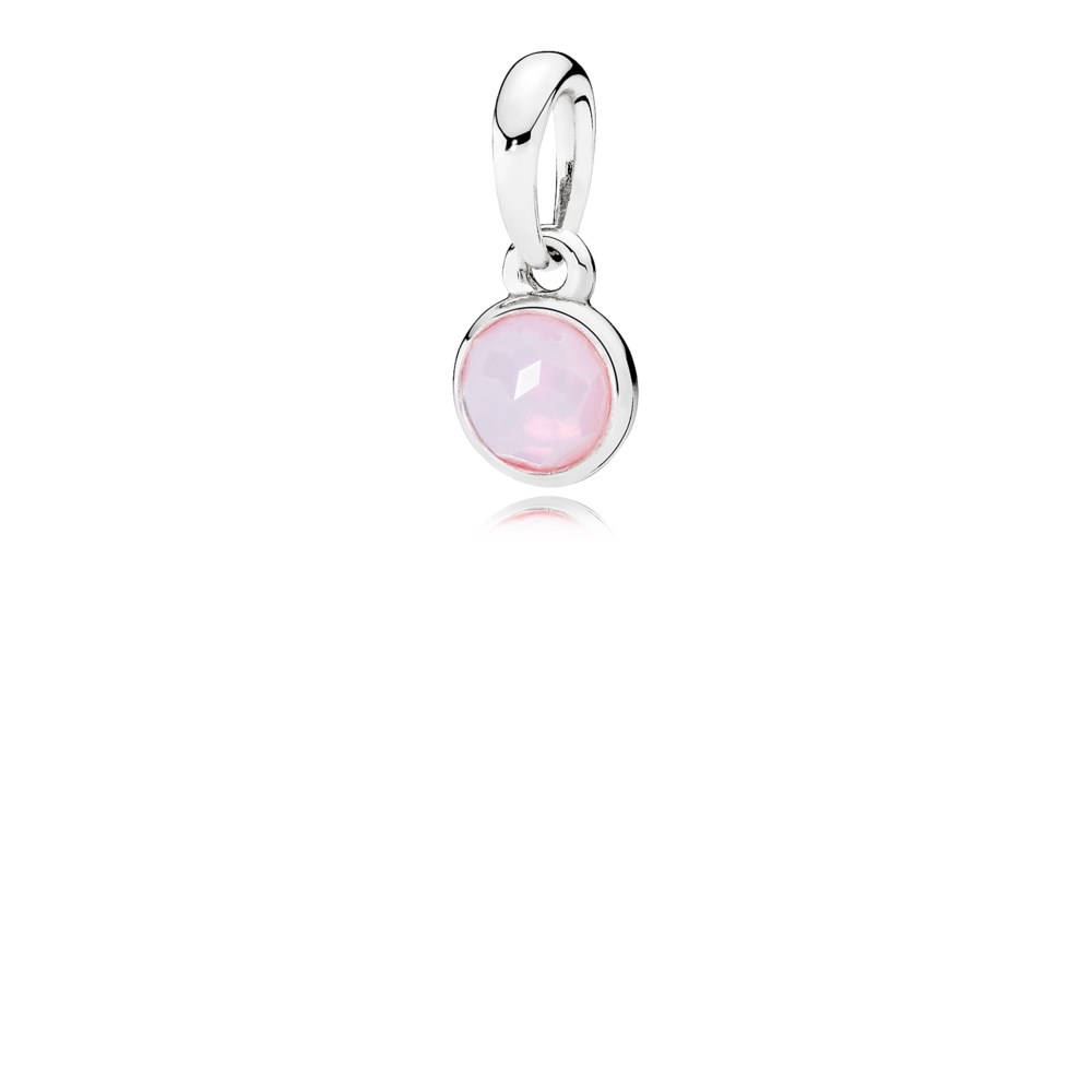 charm pendente pandora gota de cristal rosa opalascente 390396nop