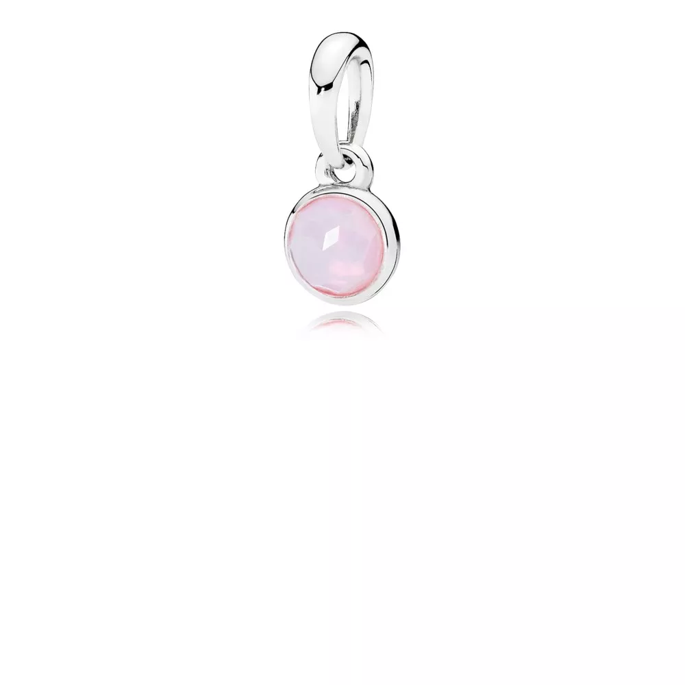 Charm Pendente PANDORA Gota de Cristal Rosa Opalascente - 390396NOP