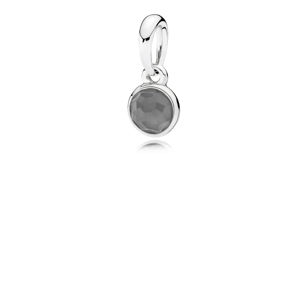 charm pendente pandora gota de pedra da lua cinza junho 390396msg