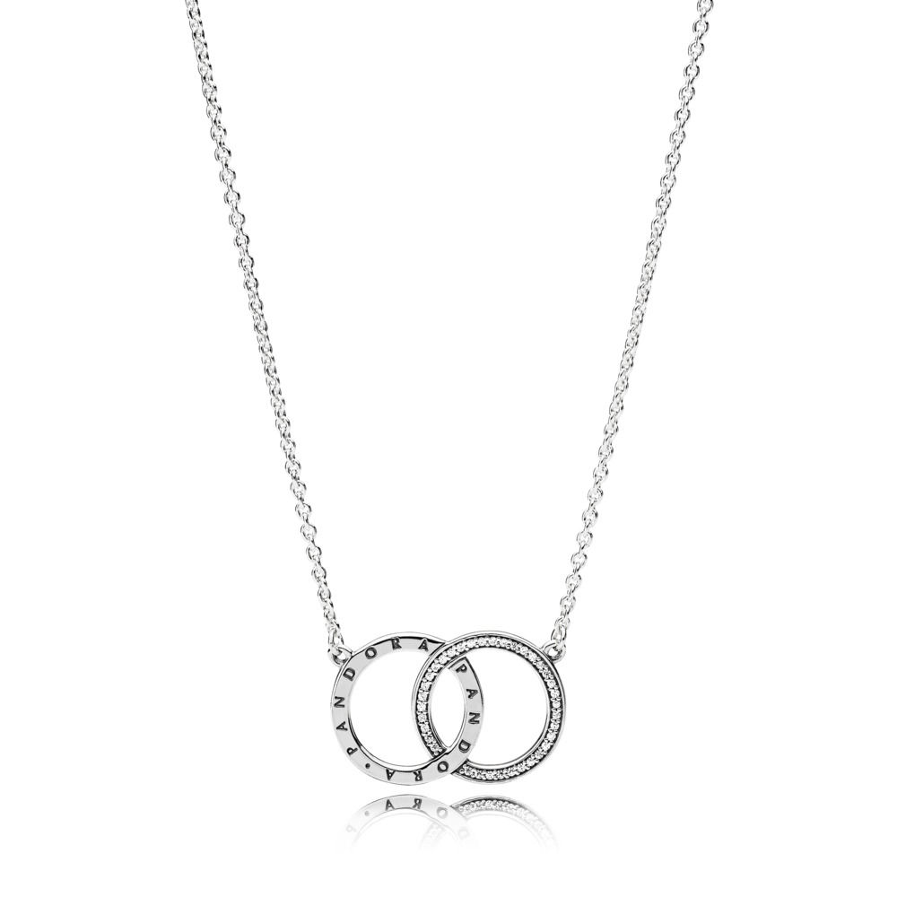 colar círculos pandora signature 396235cz45