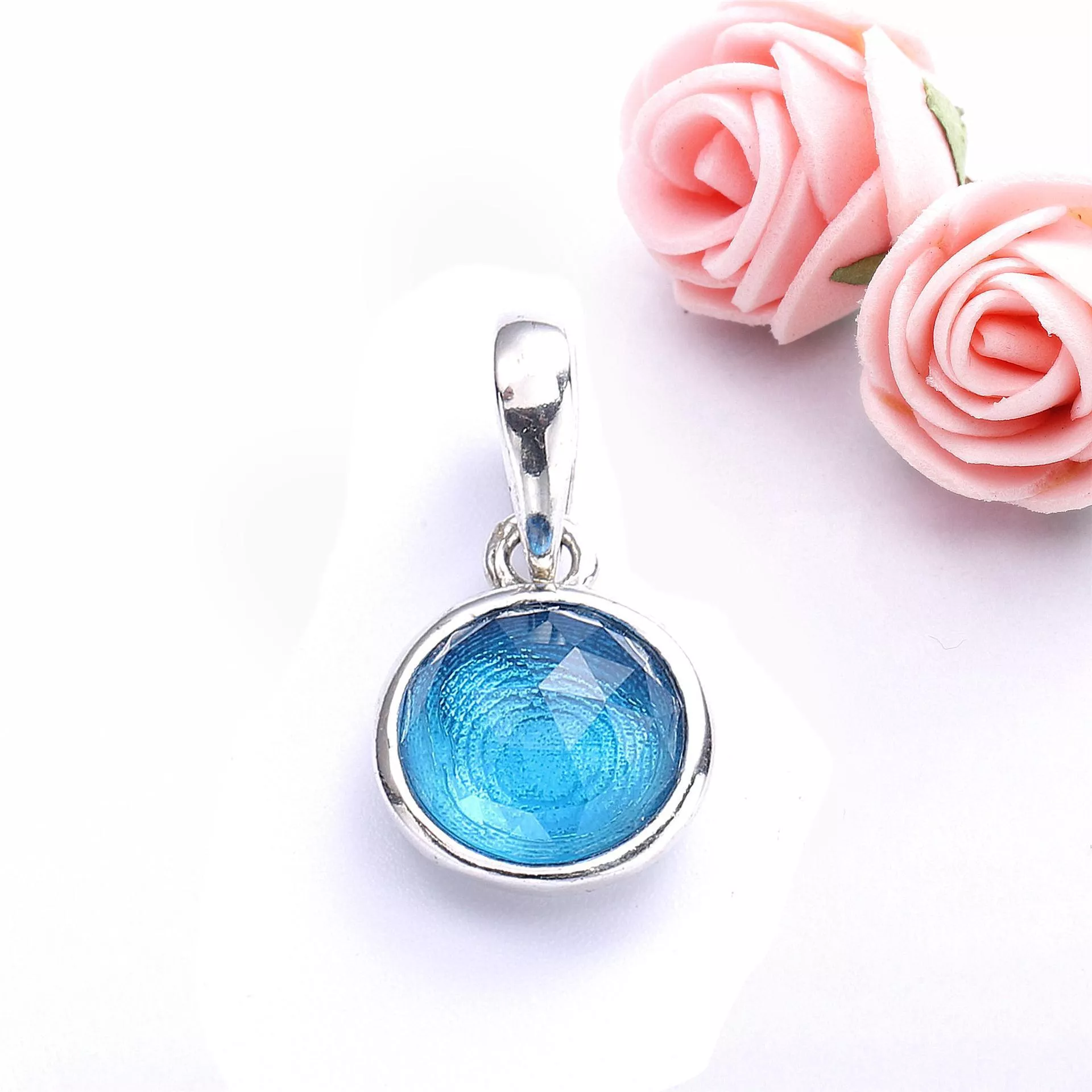 Charm Pendente PANDORA Gota de Cristal Azul-Água Março - 390396NAB