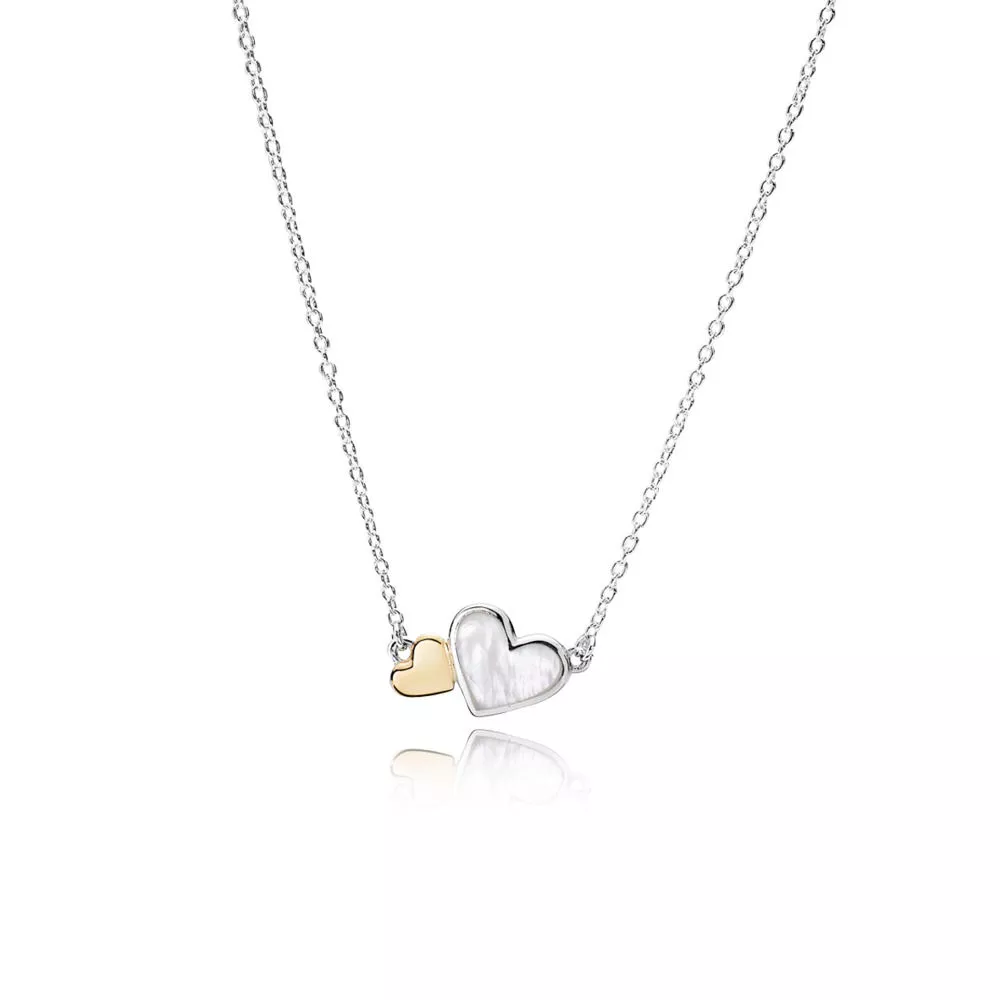 Colar PANDORA Luminous Hearts - 590521MOP-45 - Colar PANDORAes e pendentes