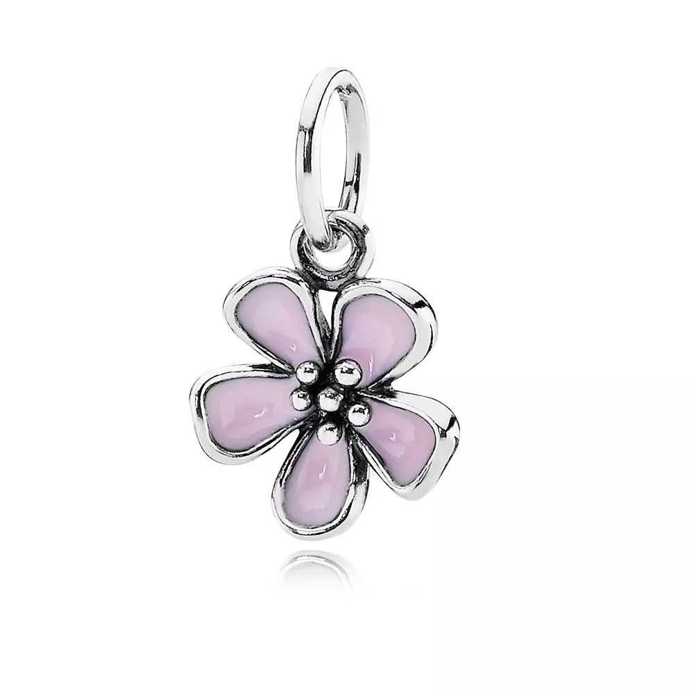 Silver pendant with pink enamel - 390347EN40 - Colares e pendentes