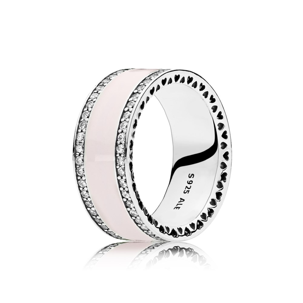 anel coraçoes rose pandora