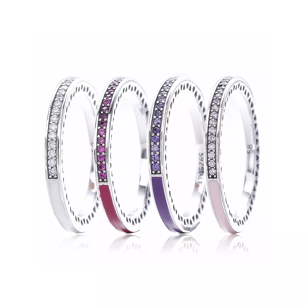 anel corações radiantes pandora