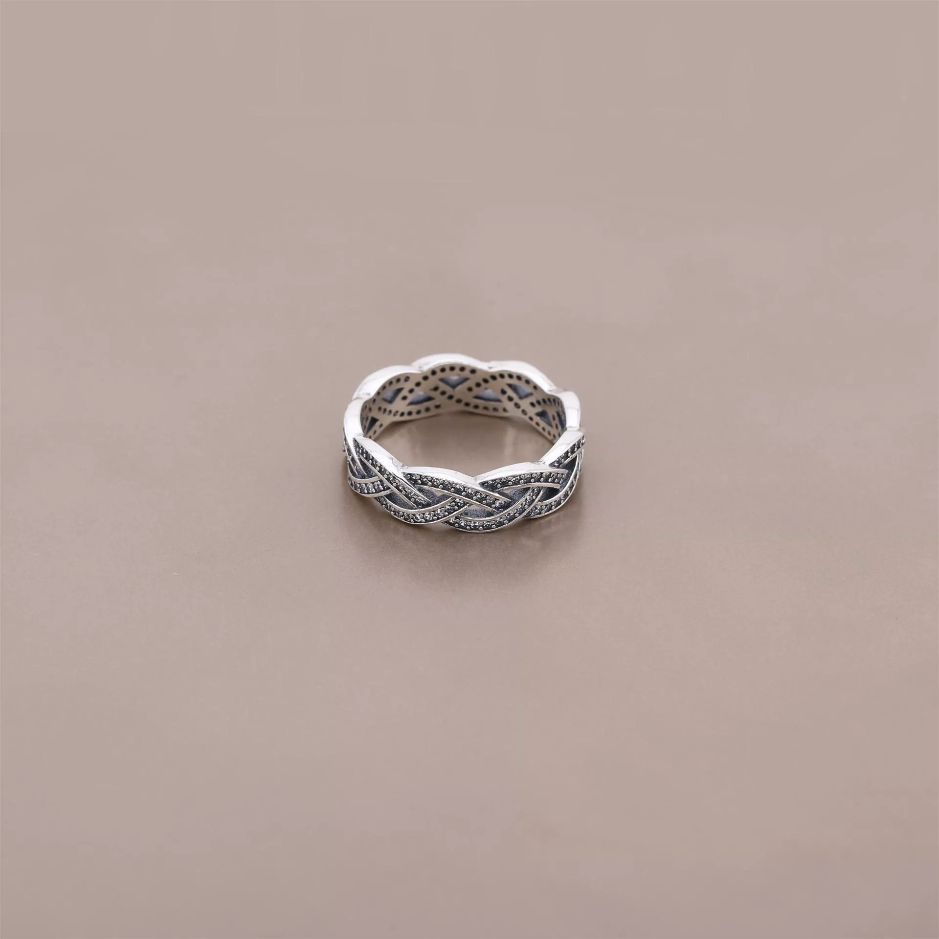 Anel PANDORA de Prata Duplo Entrelaçado - 190913CZ