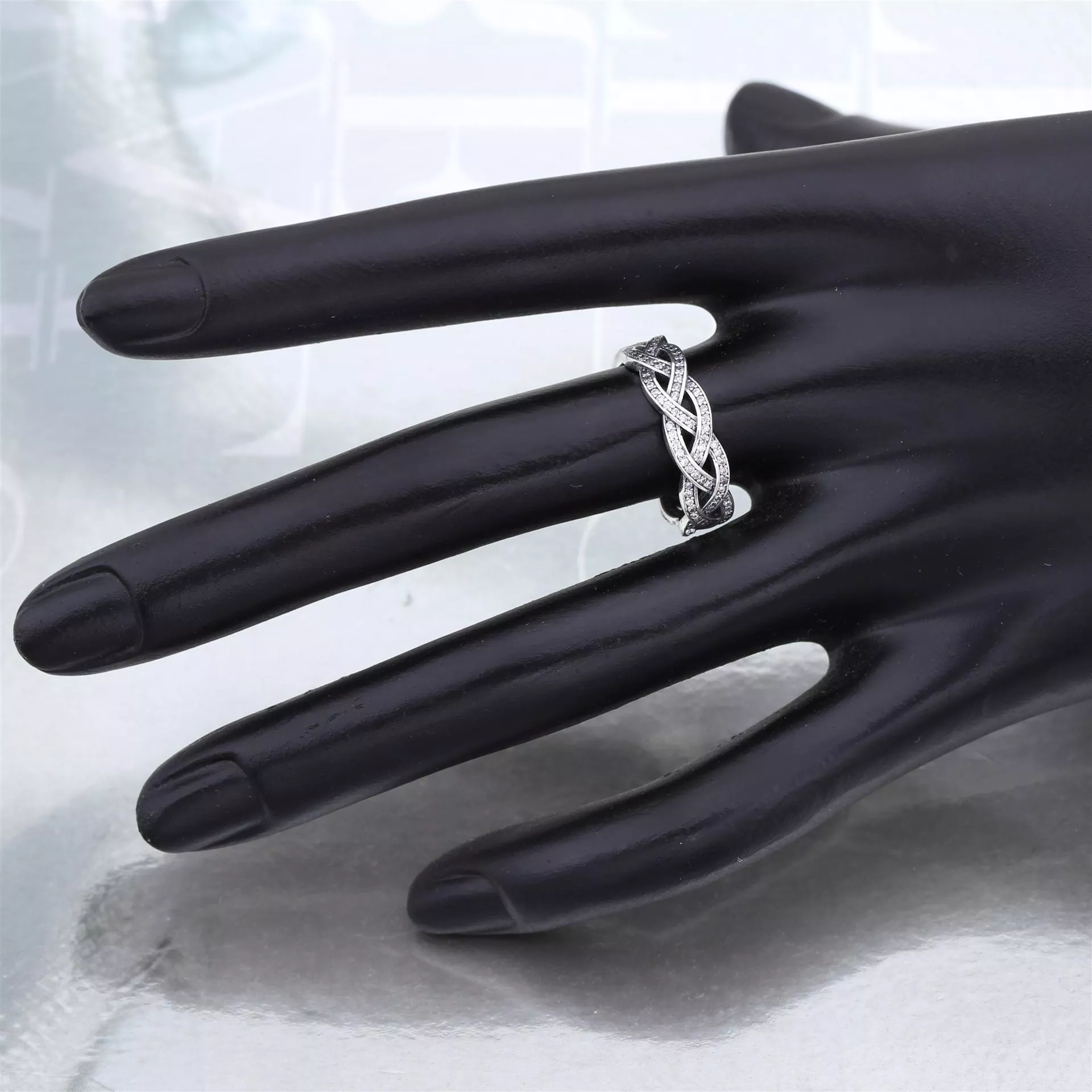 Anel PANDORA de Prata Duplo Entrelaçado - 190913CZ