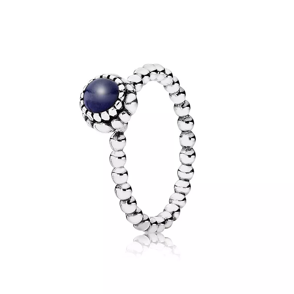 Anel PANDORA de Prata, birthstone-setembro, Lapis Lazuli - 190854LP