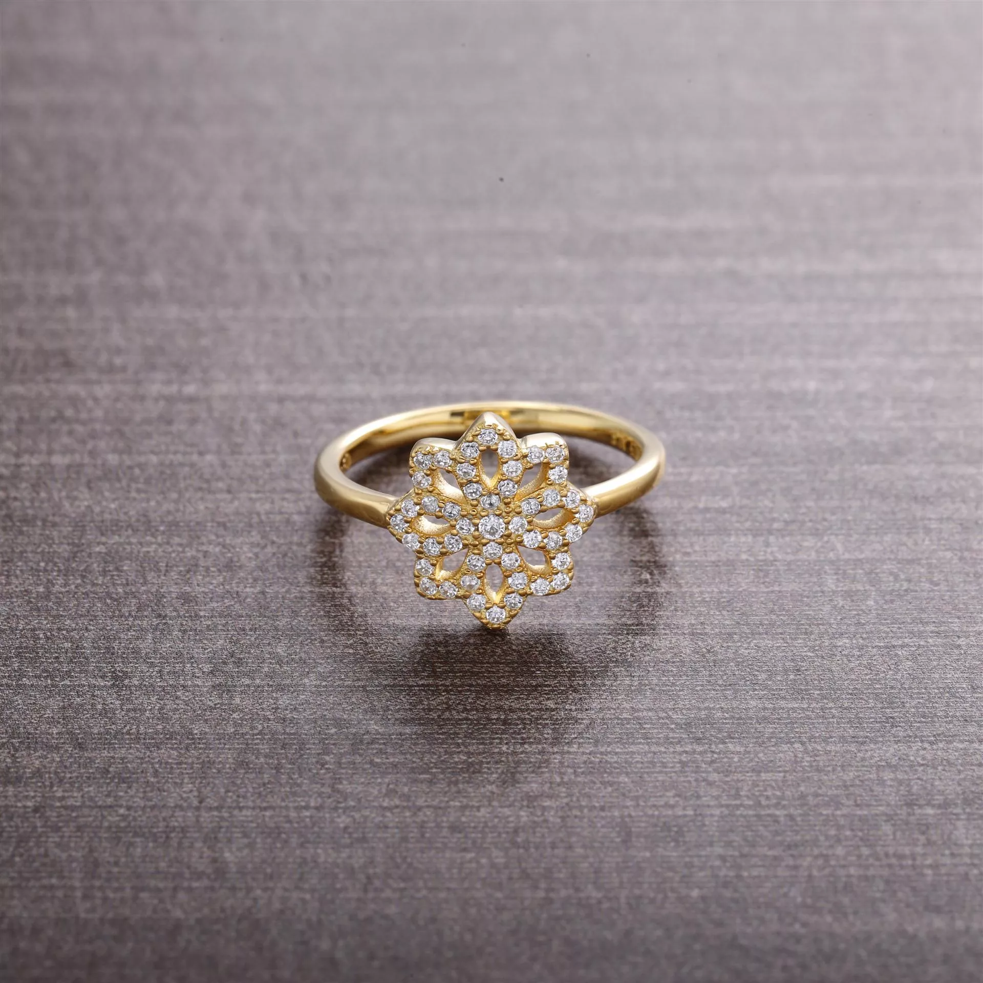 Anel PANDORA de Ouro Luz da Flor - 150182CZ