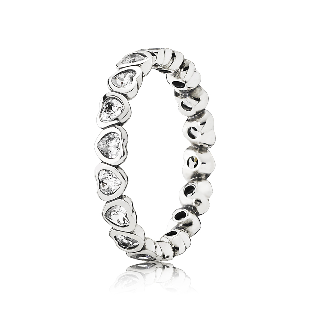 anel pandora coração brilhante 190897cz