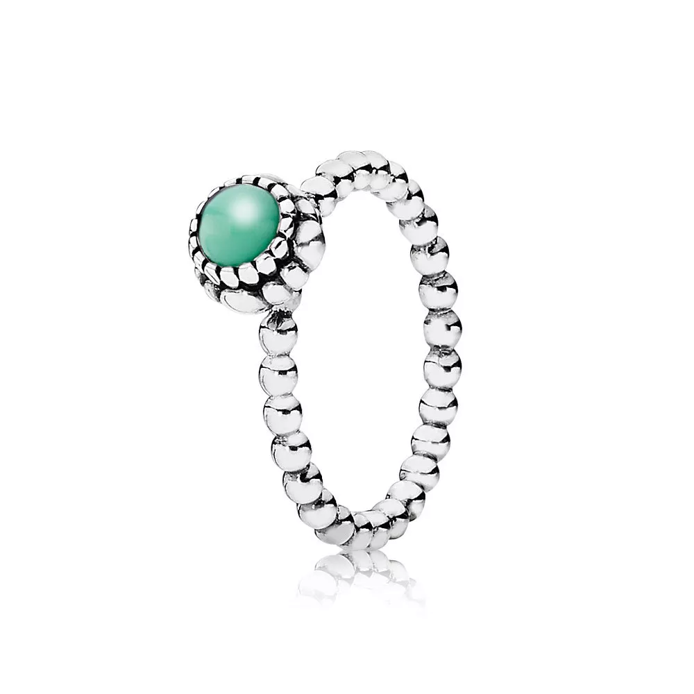 Anel PANDORA de Prata, birthstone-Maio, chrysoprase - 190854CH