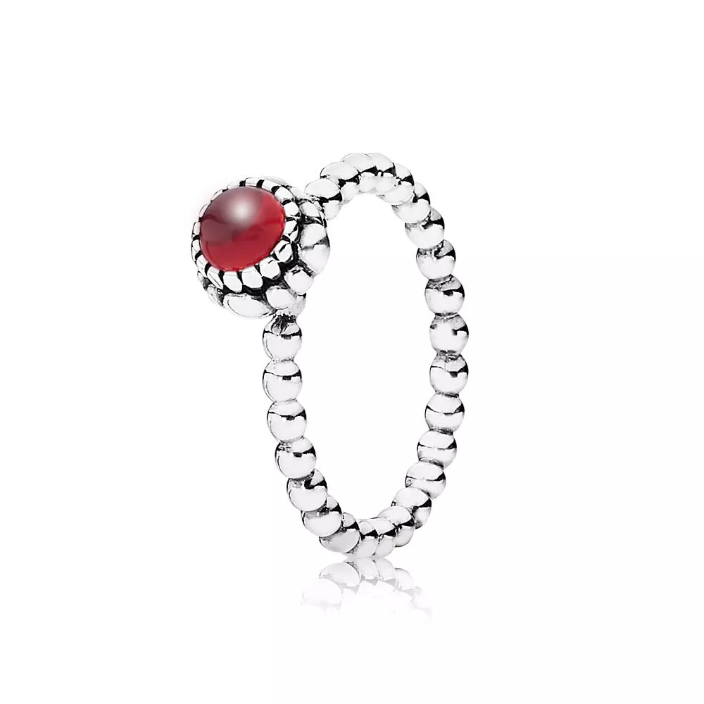 Anel PANDORA de Prata, birthstone-janeiro, garnet - 190854GA