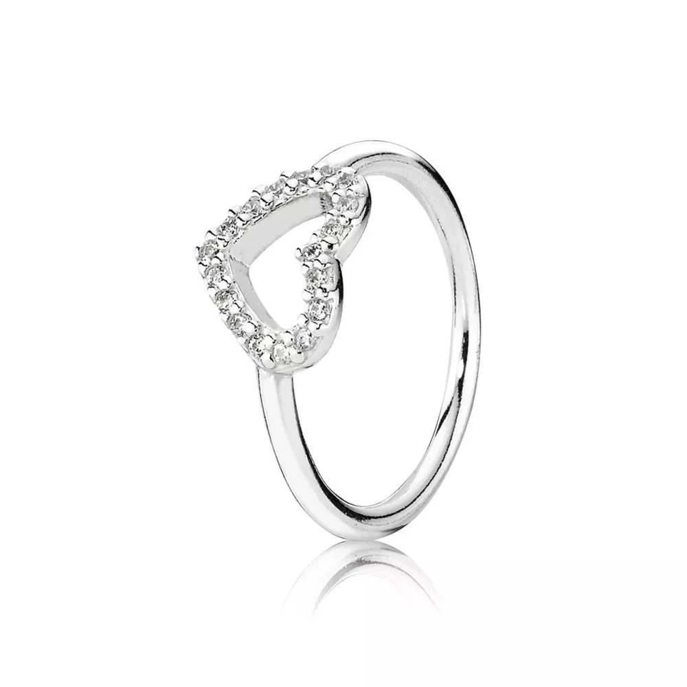 anel pandora de prata com zircônia cúbica 190861cz anéis