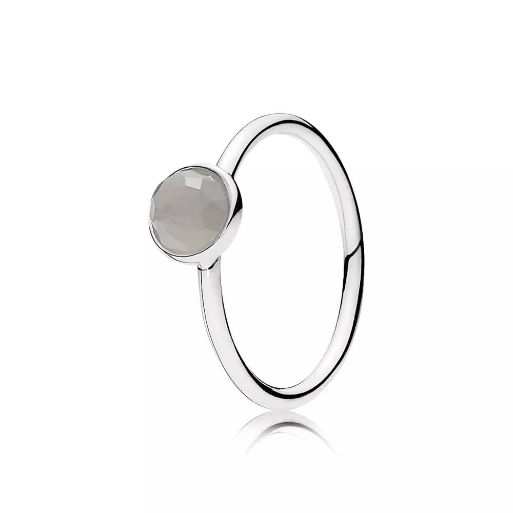 Anel PANDORA Gota de Pedra da Lua Cinza - Junho - 191012MSG