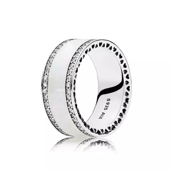 Anel Corações Radiantes PANDORA Perolado Grande - 191024EN23