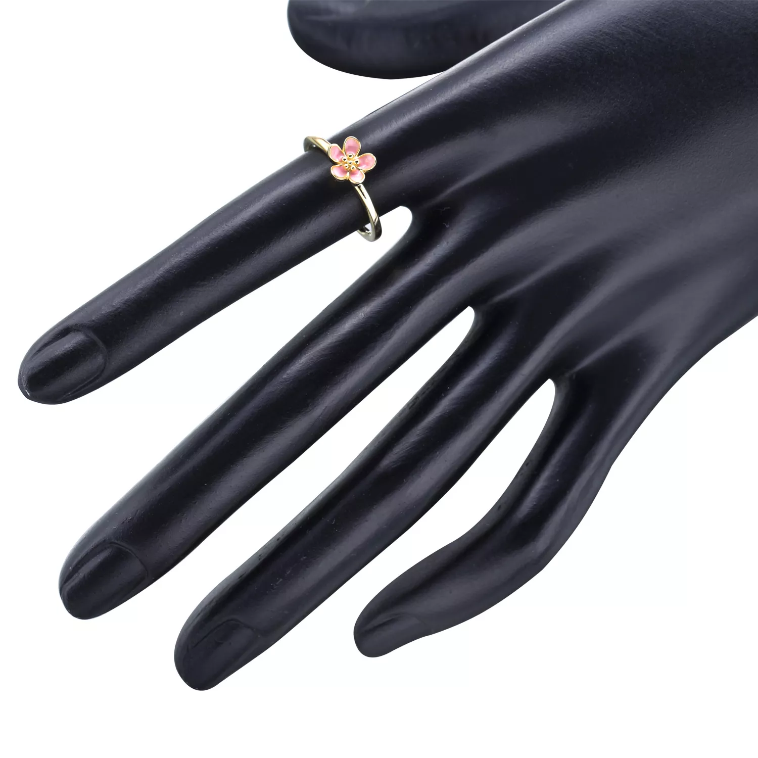 Gold ring with pink enamel - 150174EN40 - Anéis