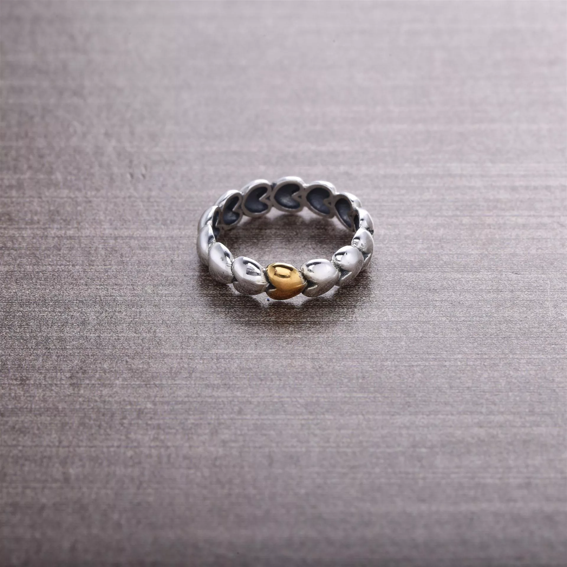 Hearts Anel PANDORA de Prata with 14k heart - 190898