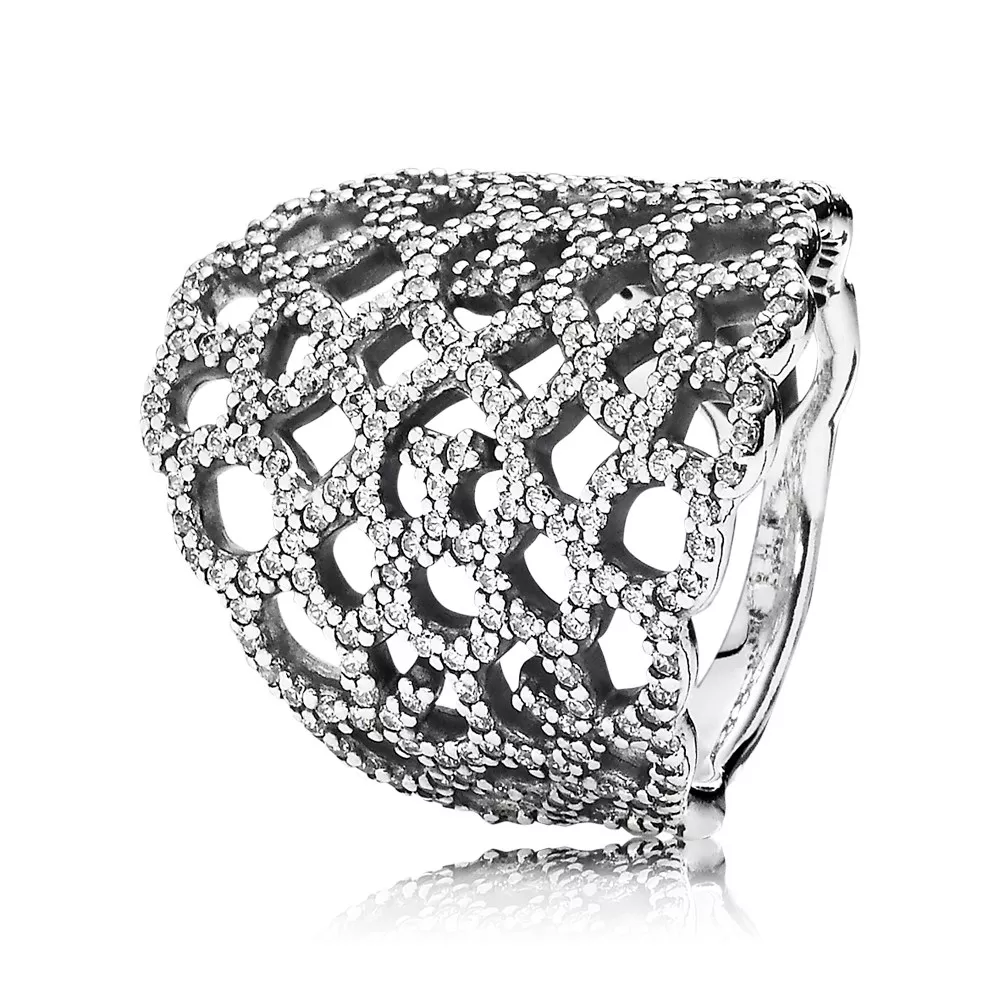 Lace Anel PANDORA de Prata com Zircônia Cúbica - 190907CZ