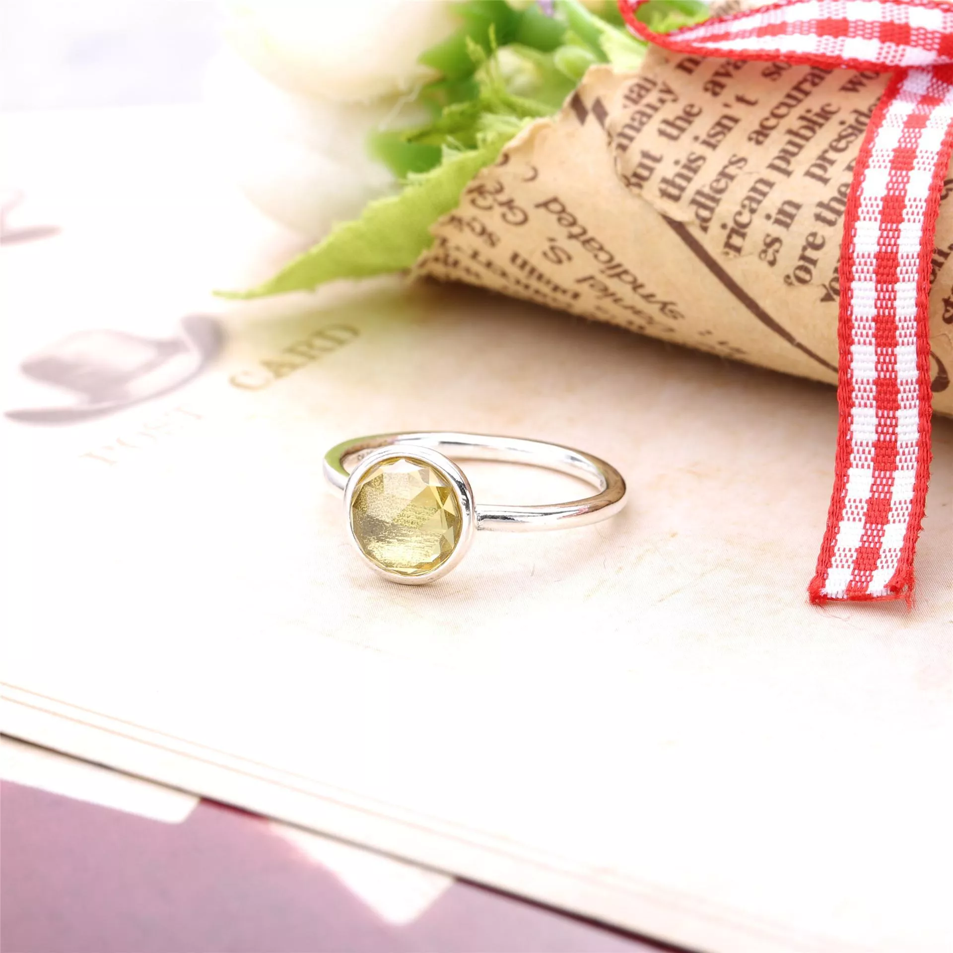 Anel PANDORA Gota de Citrino - Novembro - 191012CI