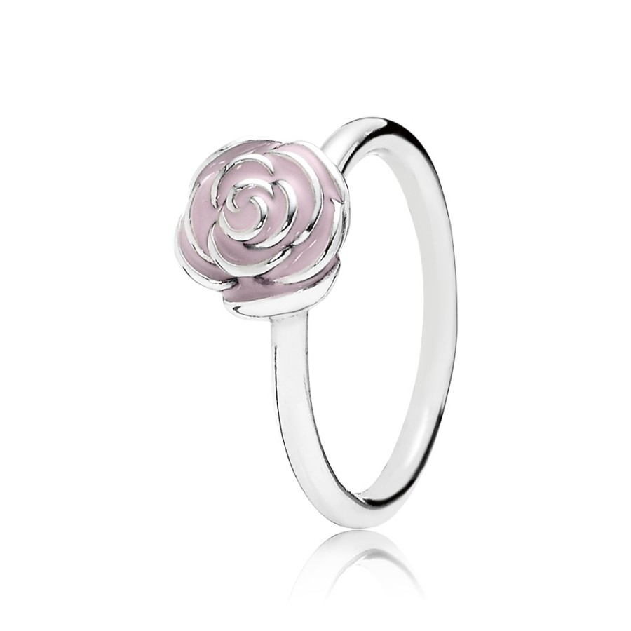 rose anel pandora de prata with pink enamel 190905en40