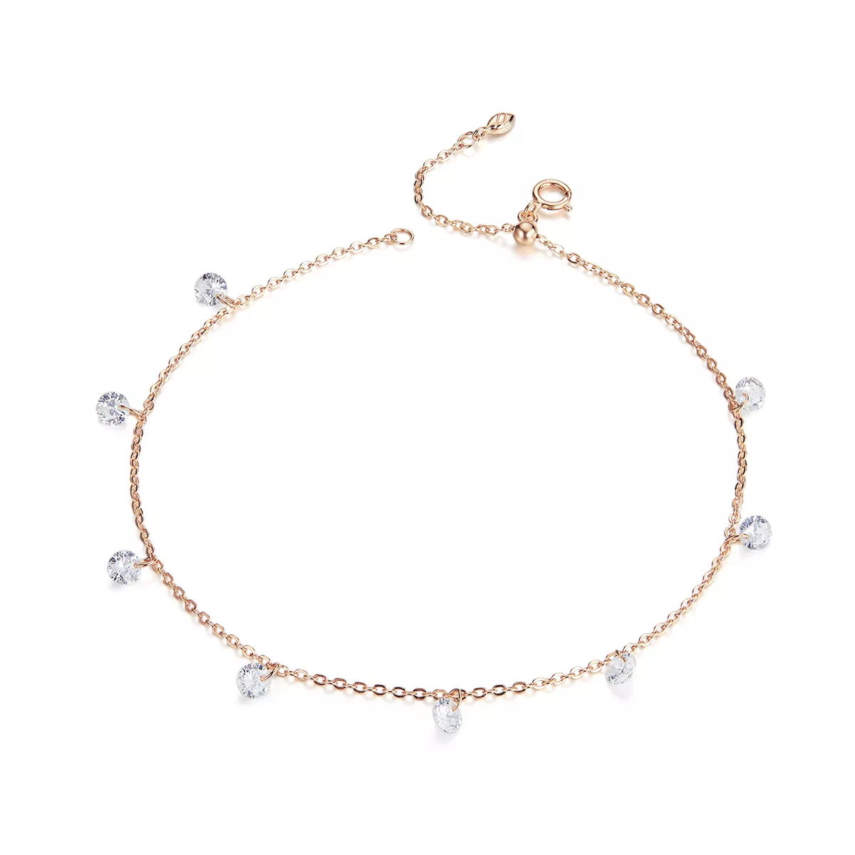 Tornozeleira cz puro Rosa - SCT015