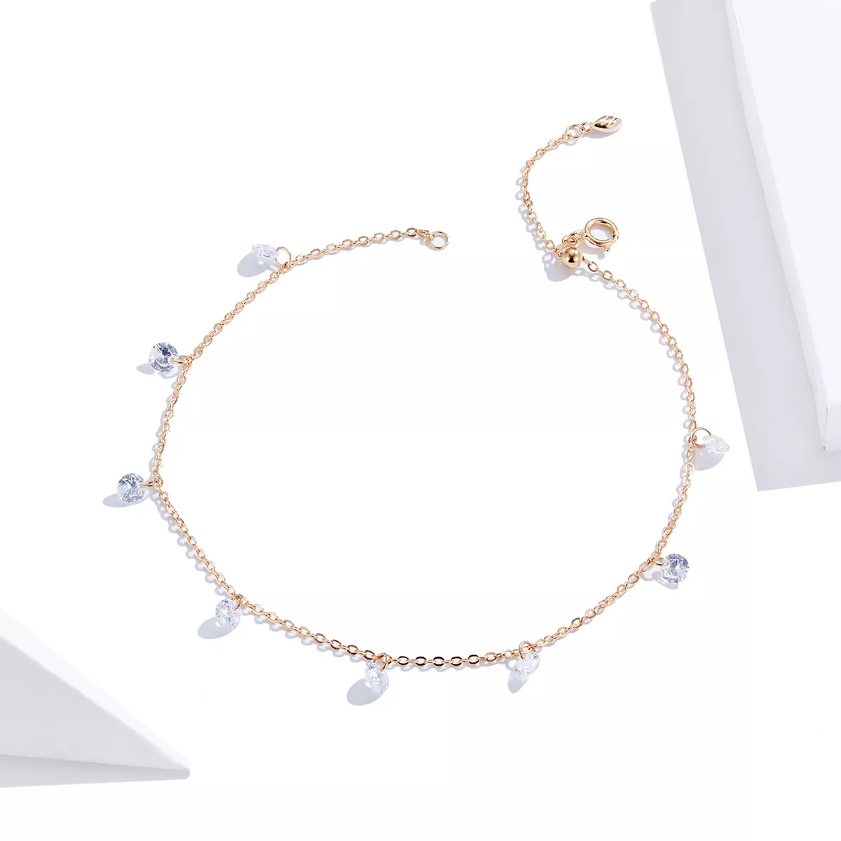 Tornozeleira cz puro Rosa - SCT015