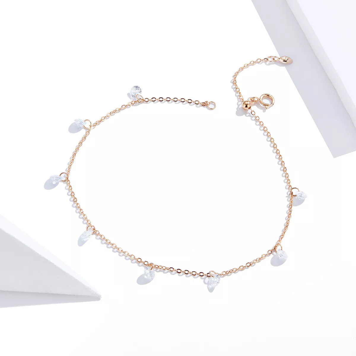 Tornozeleira cz puro Rosa - SCT015