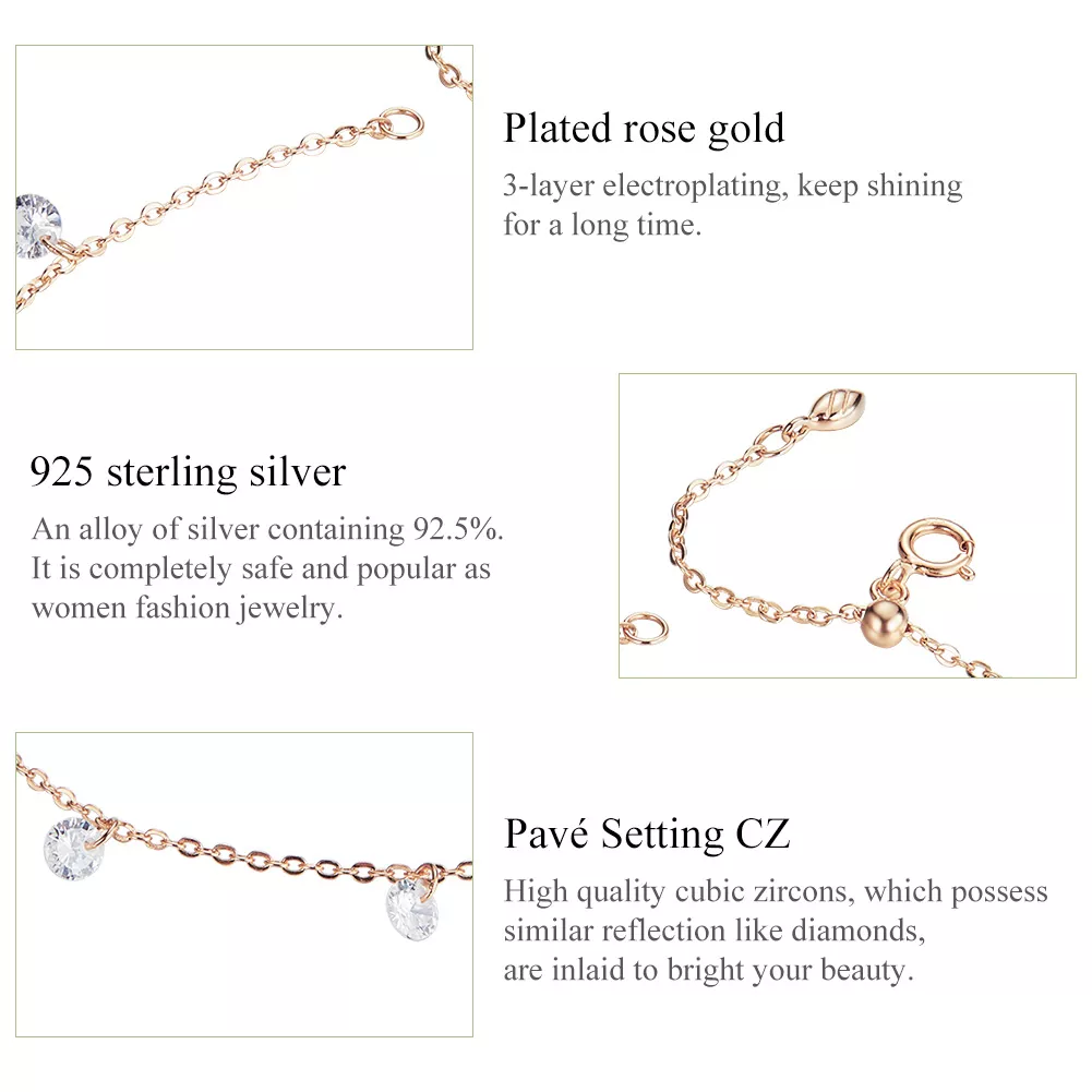 Tornozeleira cz puro Rosa - SCT015