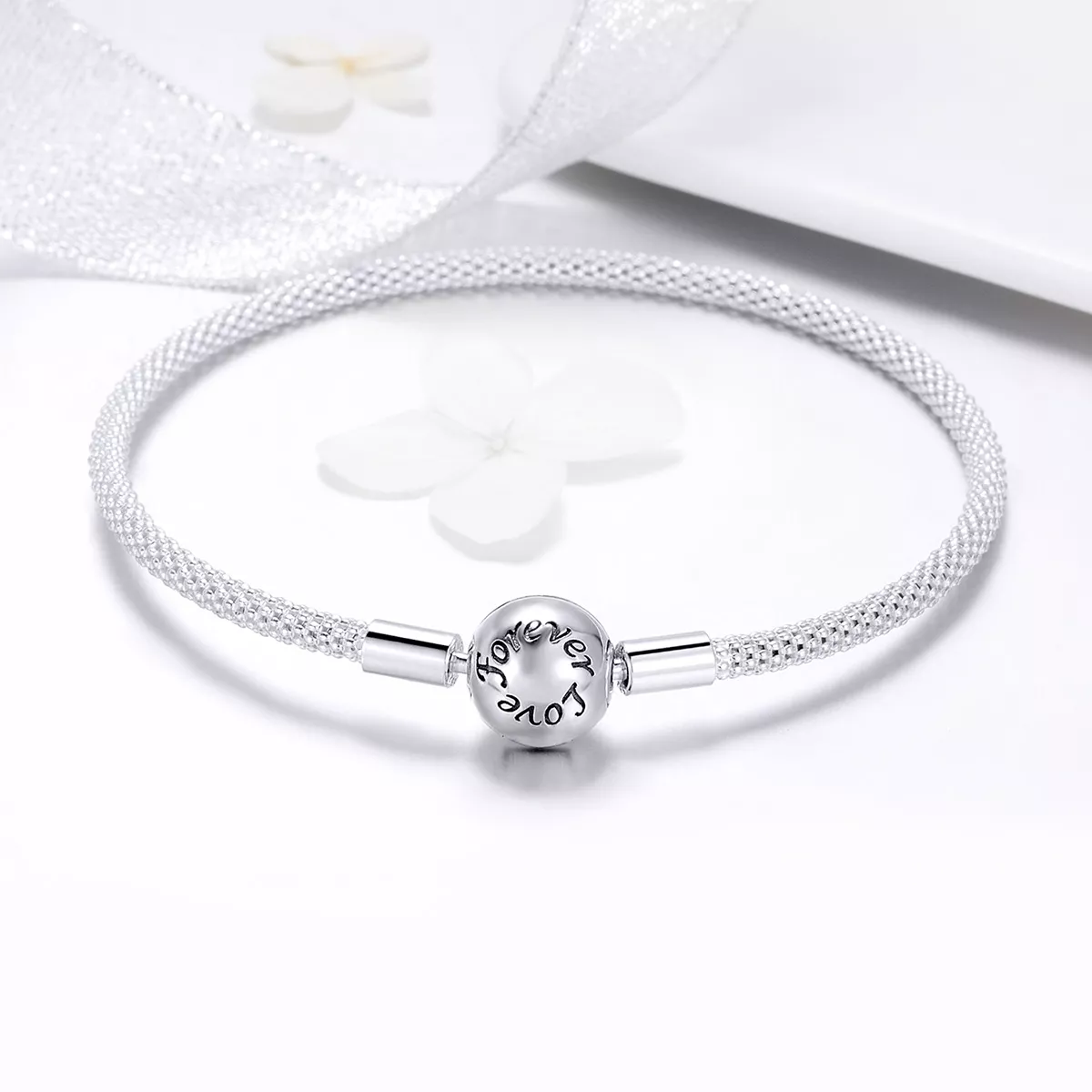 Bracelete estilo Pandora Rígido Amor para sempre - SCB105