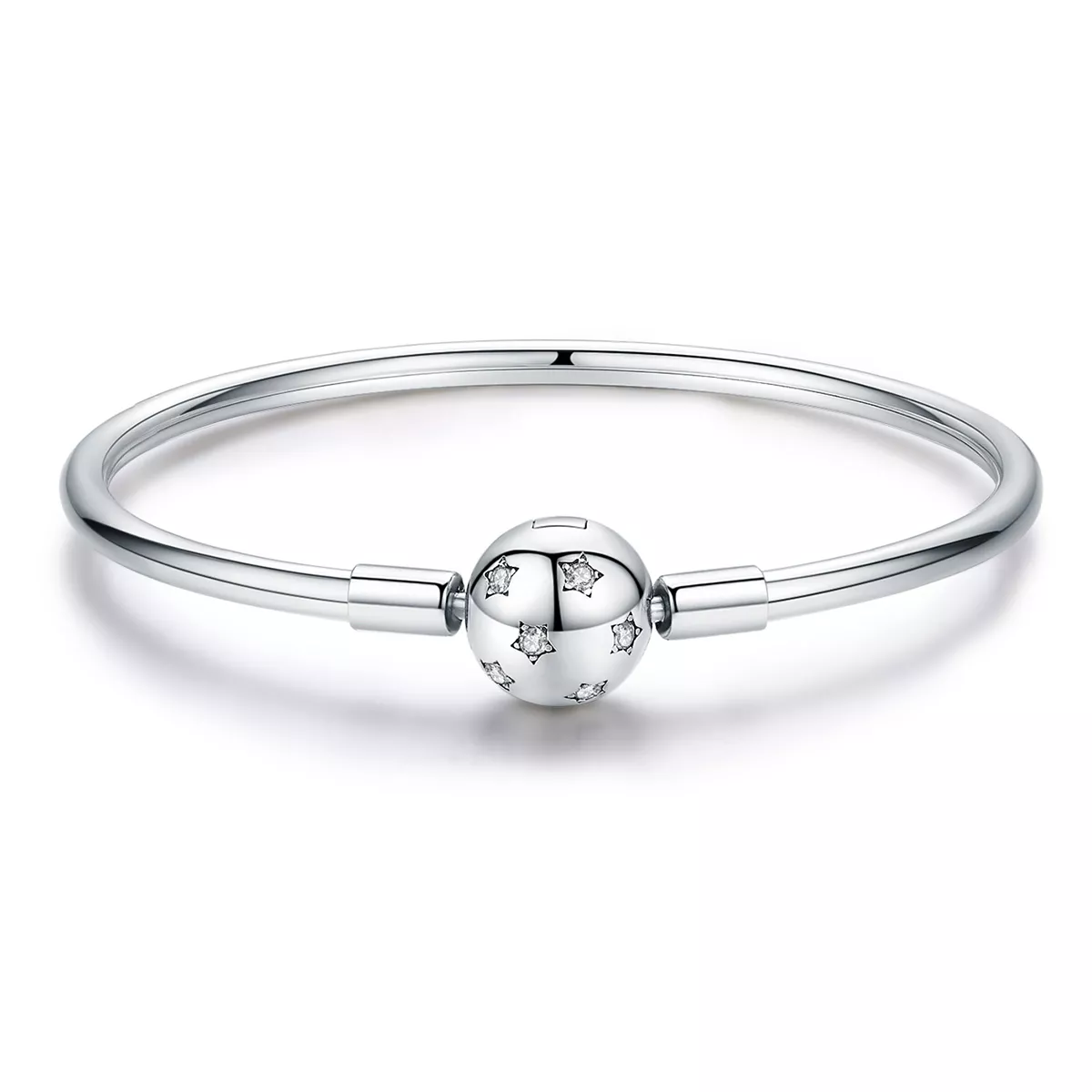 Bracelete estilo Pandora Rígido Coração quieto - SCB144