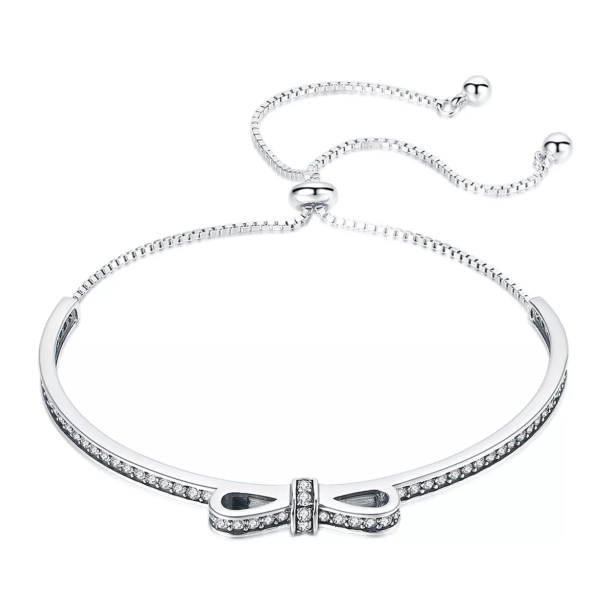 Bracelete estilo Pandora Rígido Doce laço - SCB108
