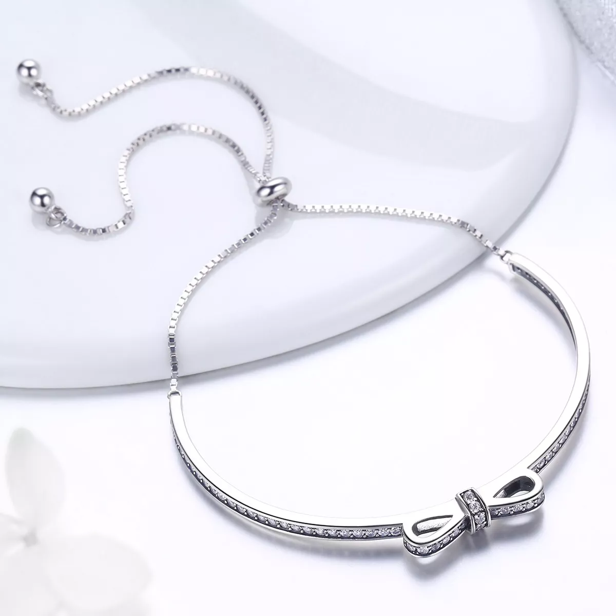 Bracelete estilo Pandora Rígido Doce laço - SCB108