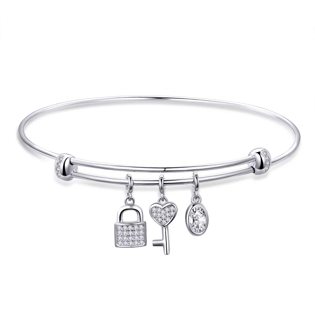 Bracelete estilo Pandora Rígido interessante promessa - SCB119