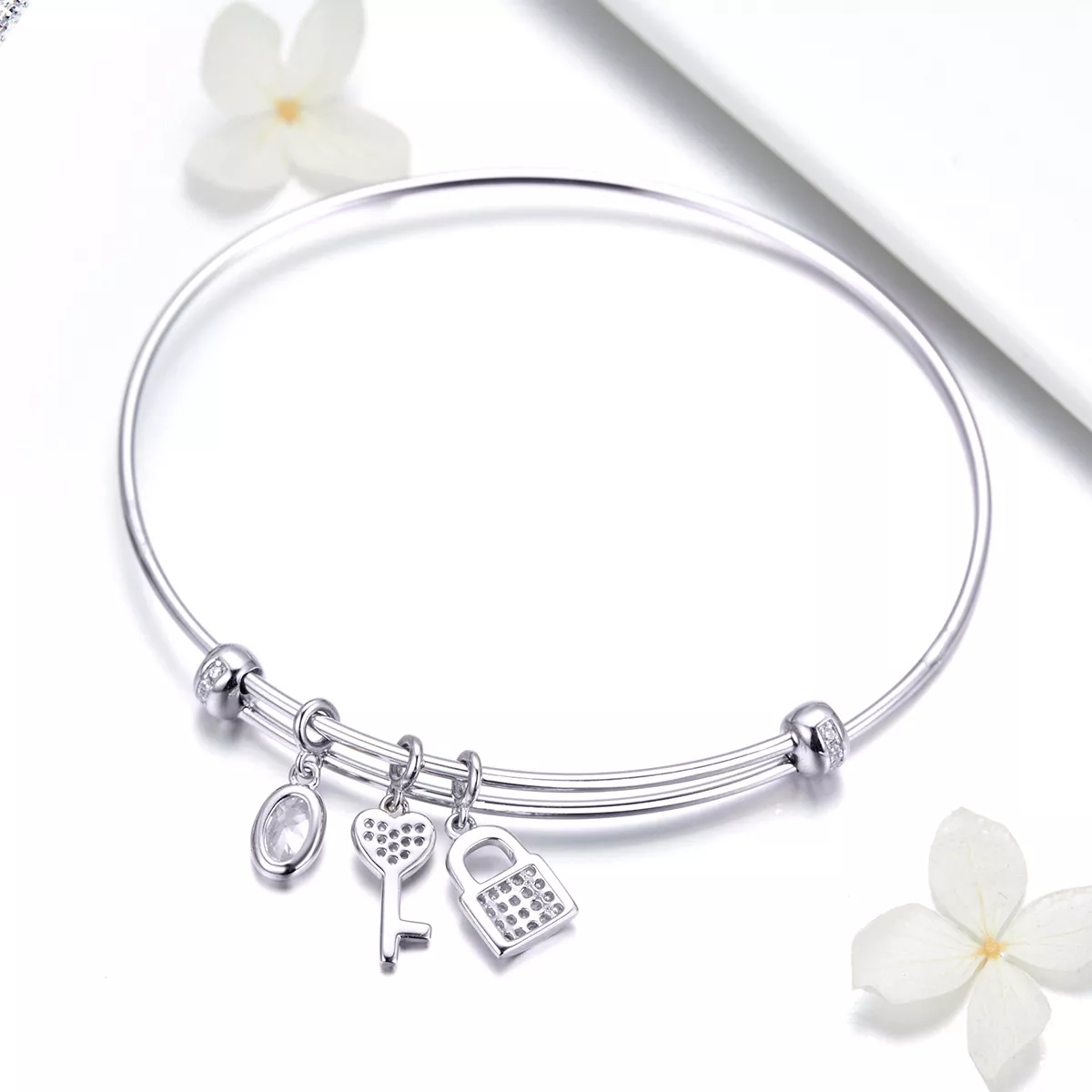 Bracelete estilo Pandora Rígido interessante promessa - SCB119