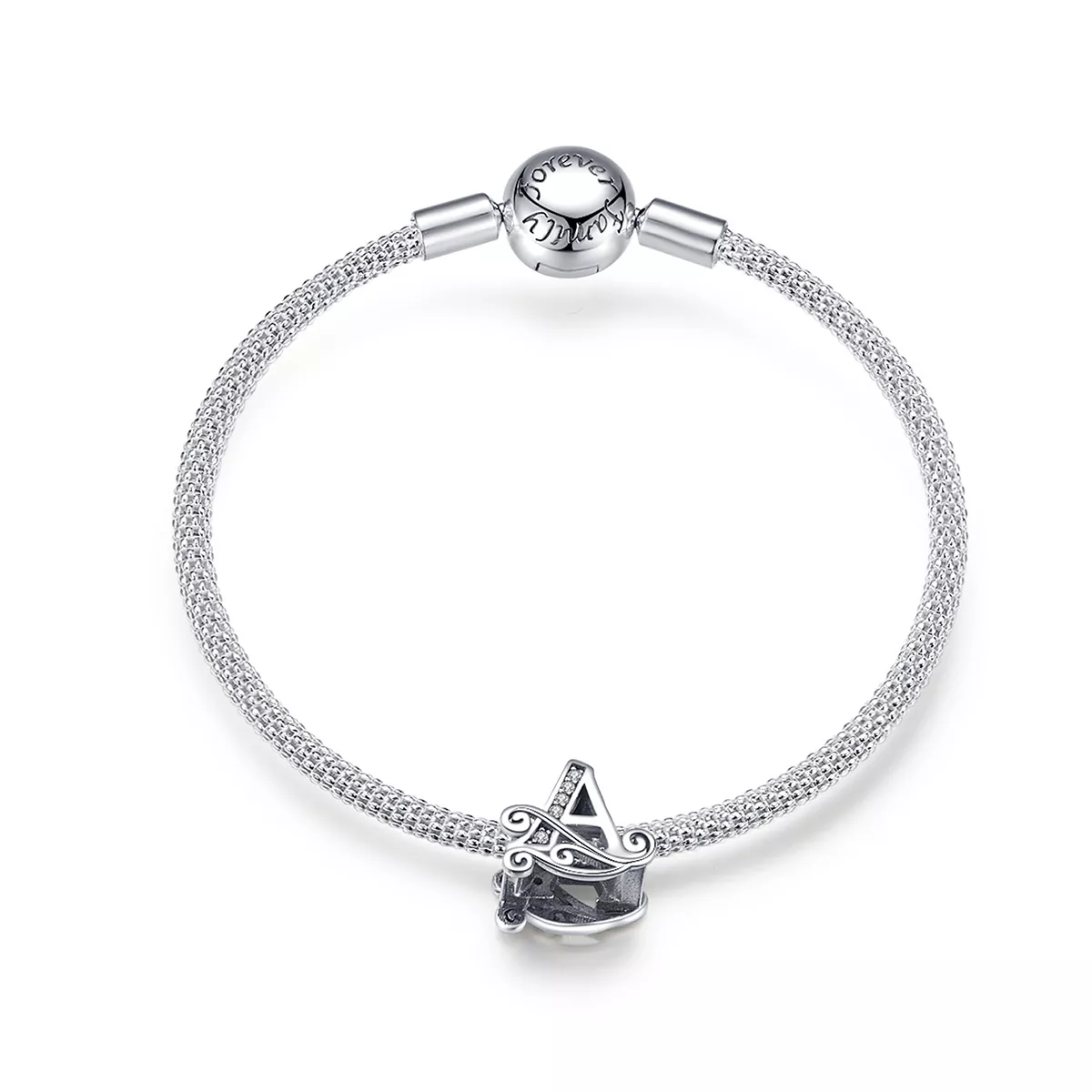 Bracelete estilo Pandora Rígido Letra A - SCB829