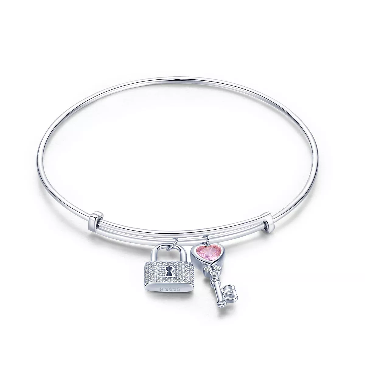 Bracelete estilo Pandora Rígido Love Lock - SCB127