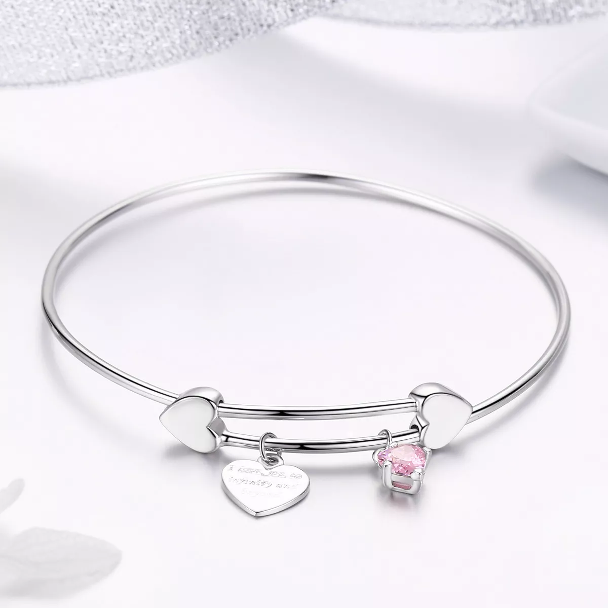 Bracelete estilo Pandora Rígido Promessa de amor - SCB124