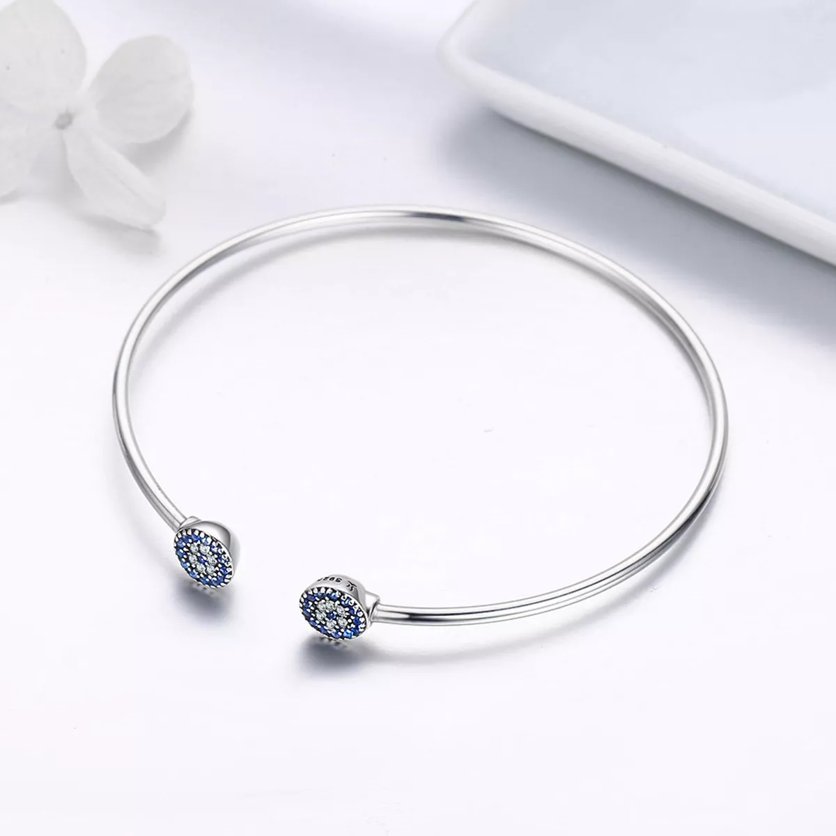 Bracelete Rigido Aberto Estrelas brilhantes estilo Pandora - SCB058