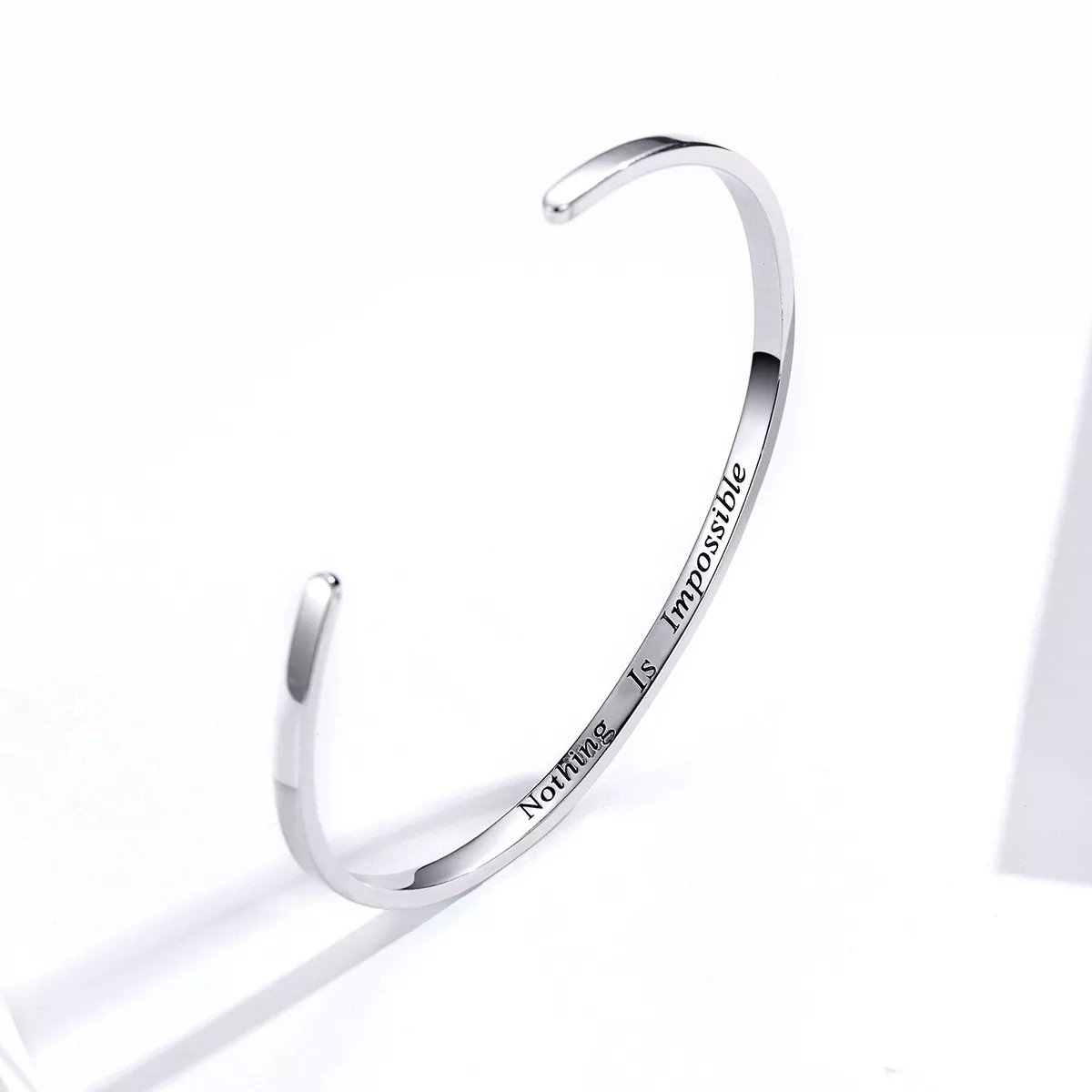 Bracelete Rigido Aberto Nada é impossível estilo Pandora - SCB160