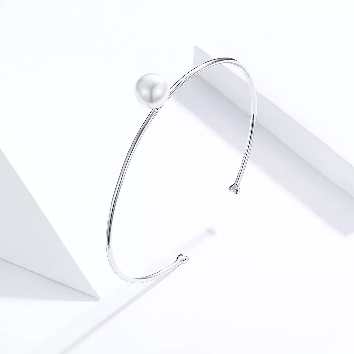 Bracelete Rigido Aberto Pérola quieta estilo Pandora - SCB168