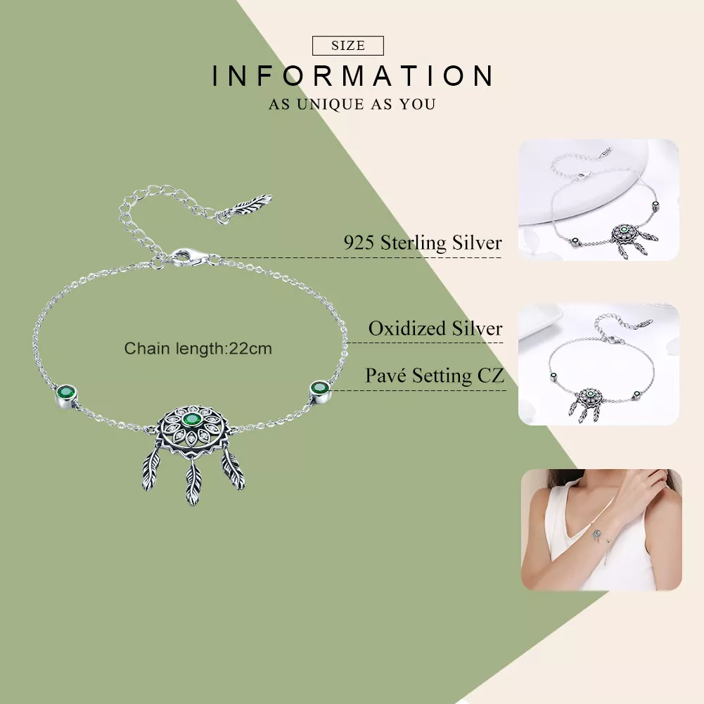 Pulseira Apanhador de Sonhos estilo Pandora - SCB078