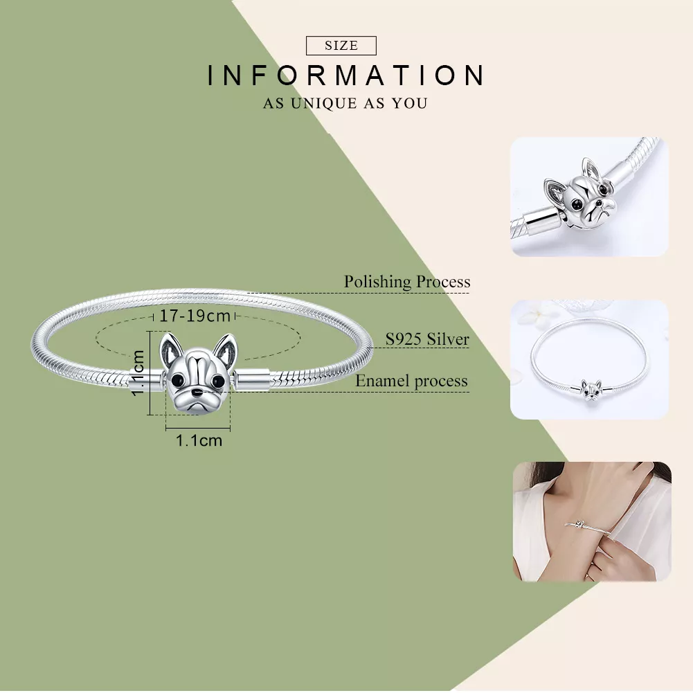 Pulseira Bulldog Fofo life Pandora - SCB075