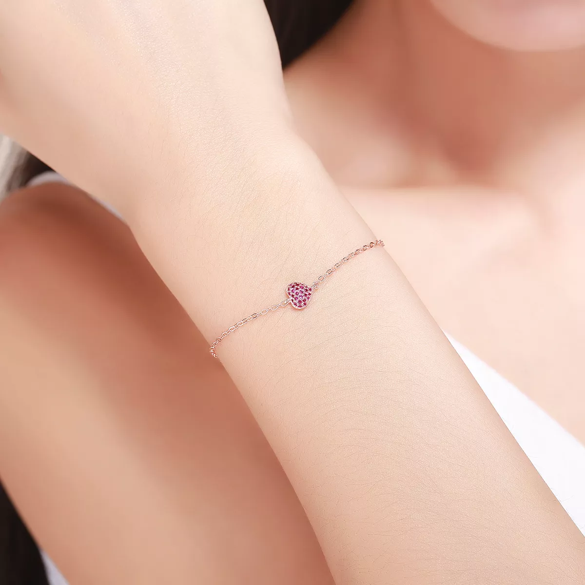 Pulseira Coração Elegante estilo Pandora - SCB050