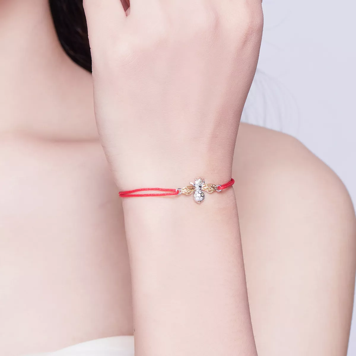 Pulseira de cordão Abelha estilo Pandora - SCB156