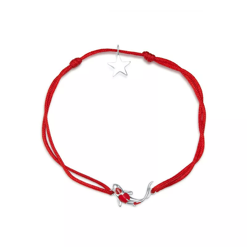 Pulseira de cordão Carpa da Sorte estilo Pandora - SCB145