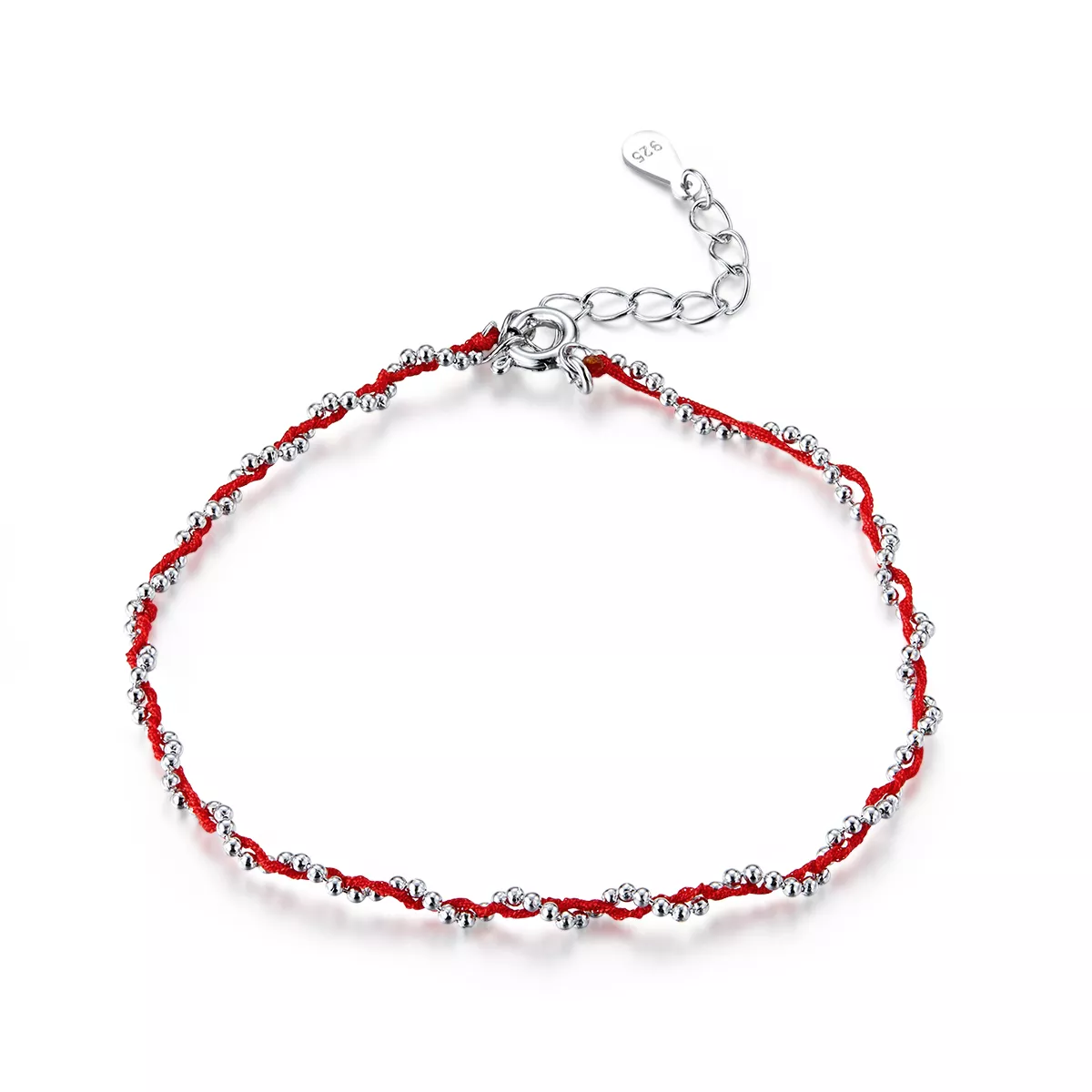 Pulseira de cordão Corda vermelha estilo Pandora - SCB173-RD